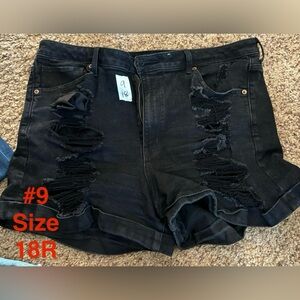 American Eagle Outfitters Black Ripped Jean Shorts